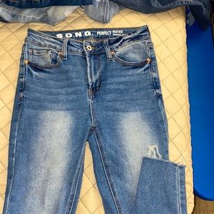 High rise skinny ankle